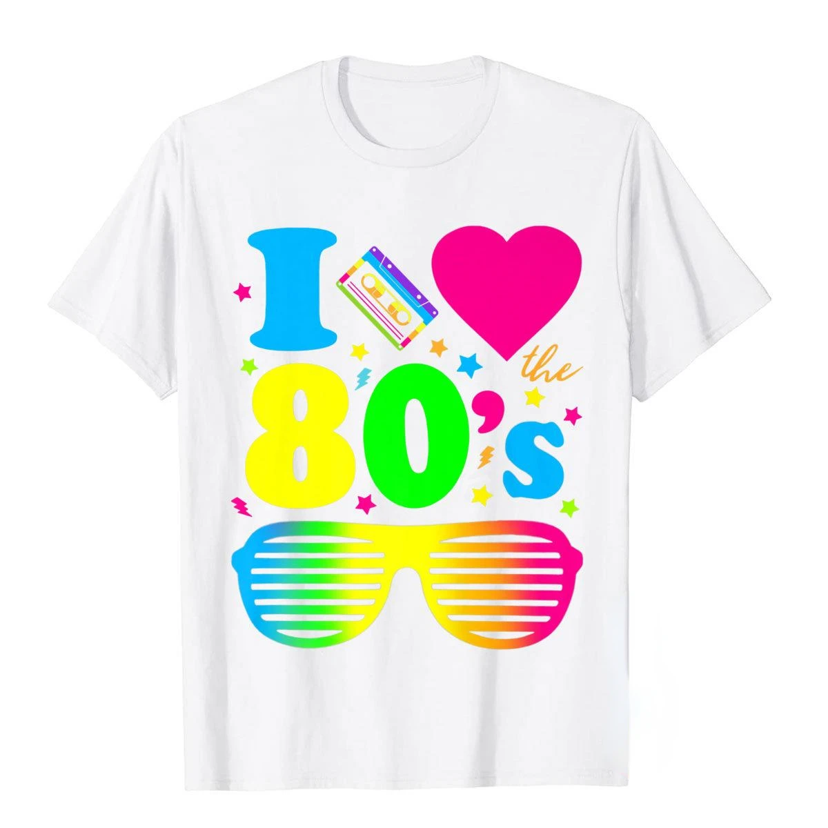 

Летняя мужская и женская футболка с 3D принтом «I Love The 80s»