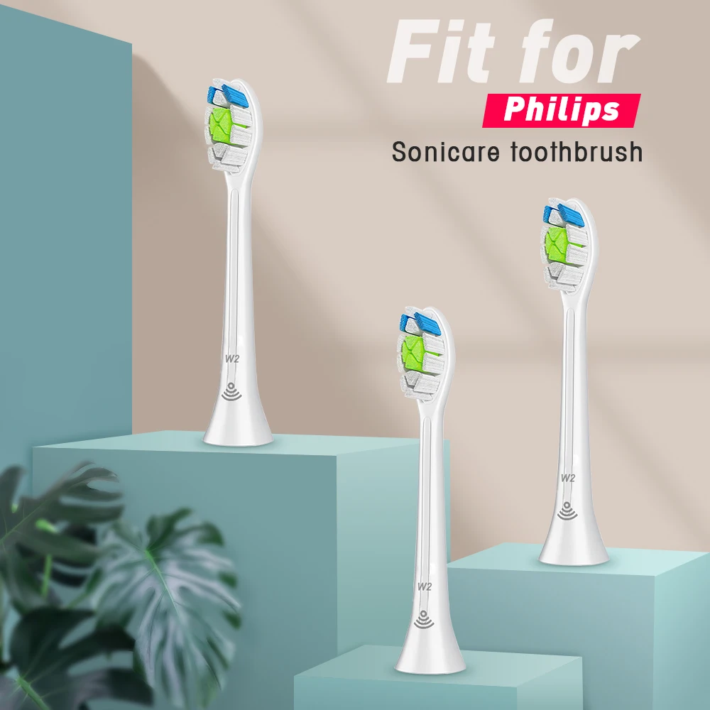 Replacement Toothbrush Heads for Philips Sonicare Toothbrush HX6063/65 White/Black DiamondClean Brush Head by Philips Sonicare