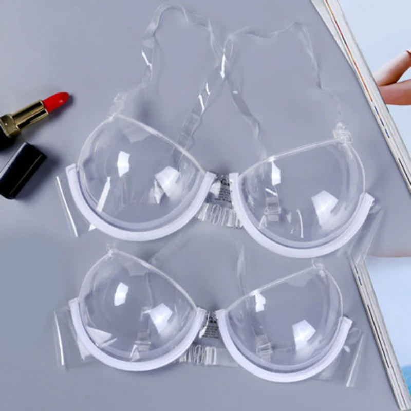 

Sexy Underwear For Women Fashion Plastic Transparent Clear Bra Adjustable Invisible Strap Bras Erotic See Through Lingerie