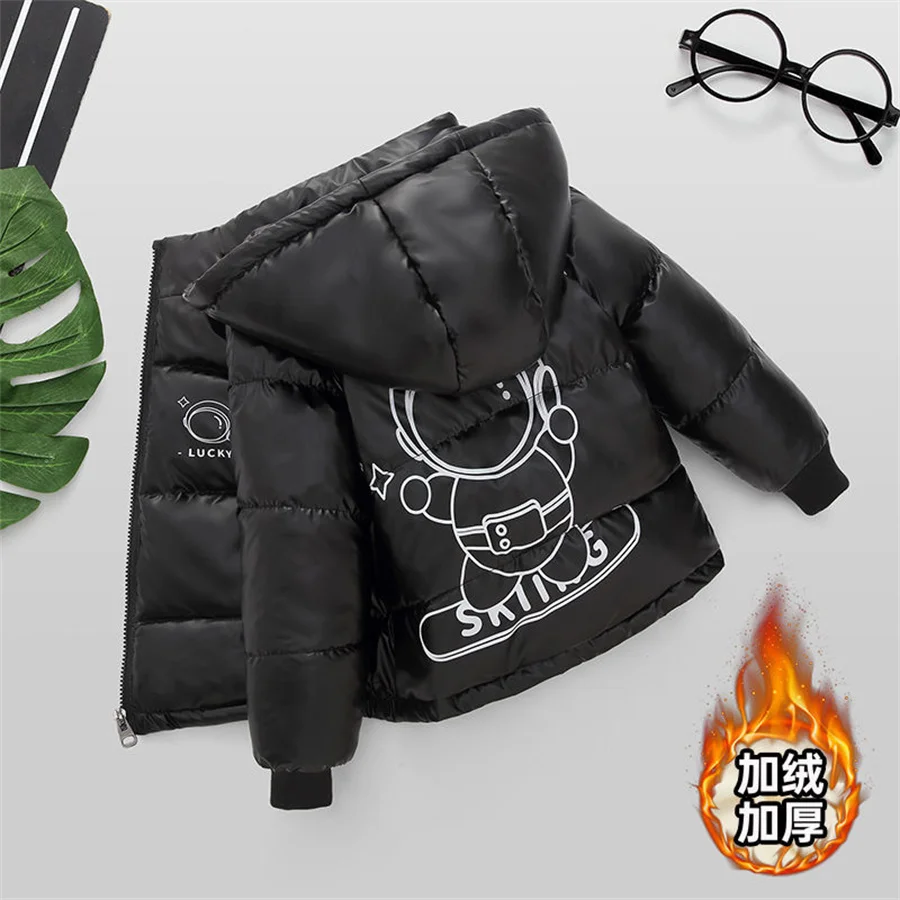 

Baby Boys Winter Jacket Kids Warm Coats Boy Thick Parka Plush Children Clothing Cartoon Print Girl Outerwear 3-10T