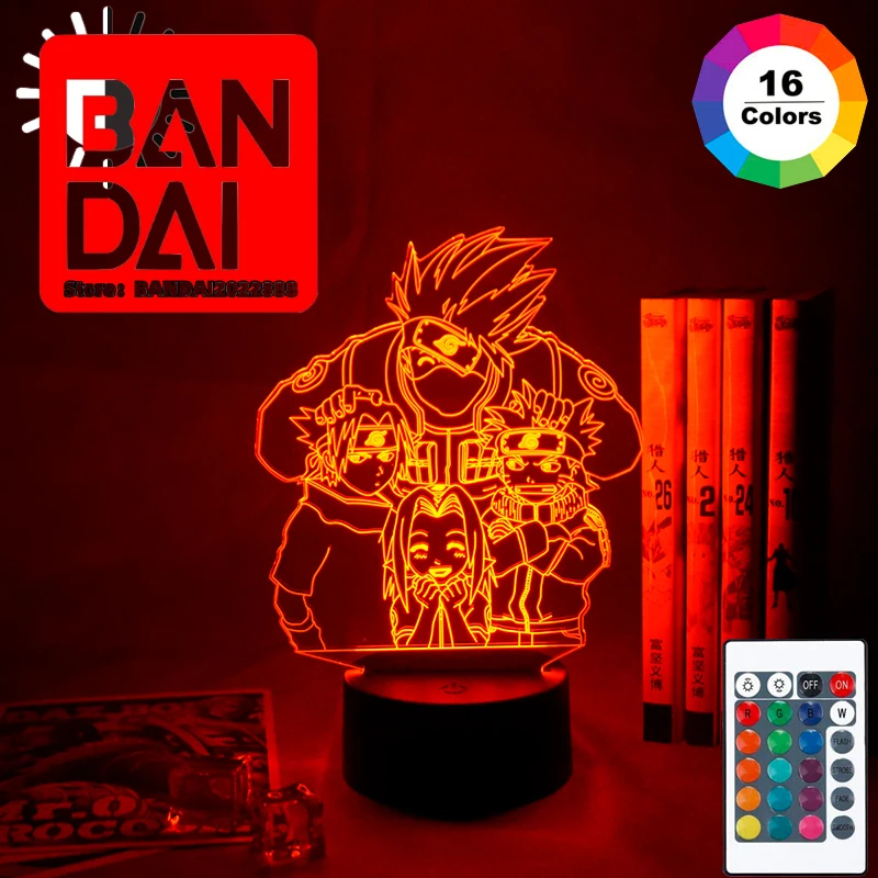 

Naruto Led Night Light Sensor Lamp Cartoon for kids Japan Manga Anime Friendship Comic nightlight 3d table Lamp