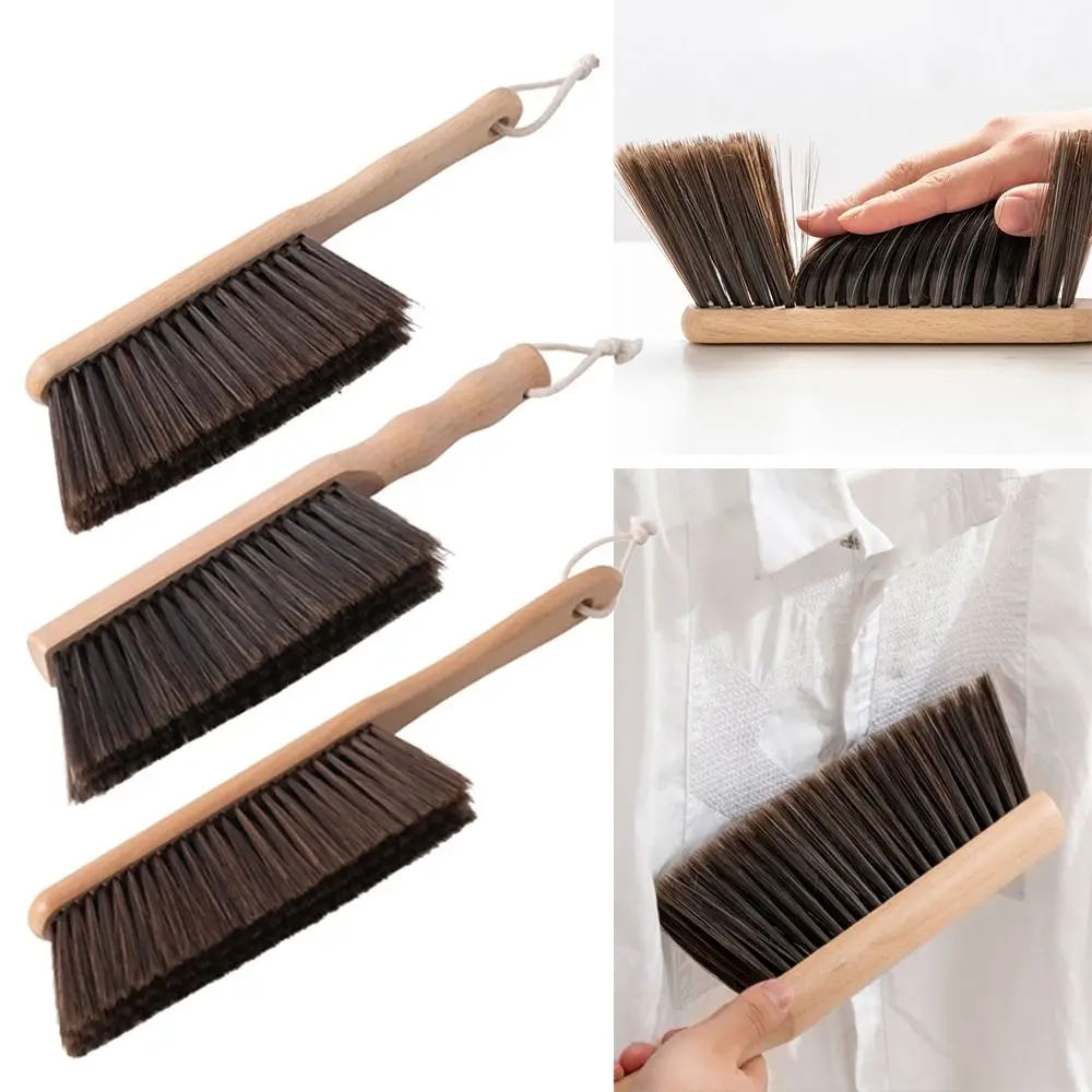 

Desktop Clean Wood Soft Bristles Brush Anti-static Long Handle Bed Brush Carpet Sweeper Wooden Handle