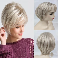 womens fashion blonde wigs short hairstyle soft healthy daily wear wig short synthetic wigs for women mommy gifts wigs