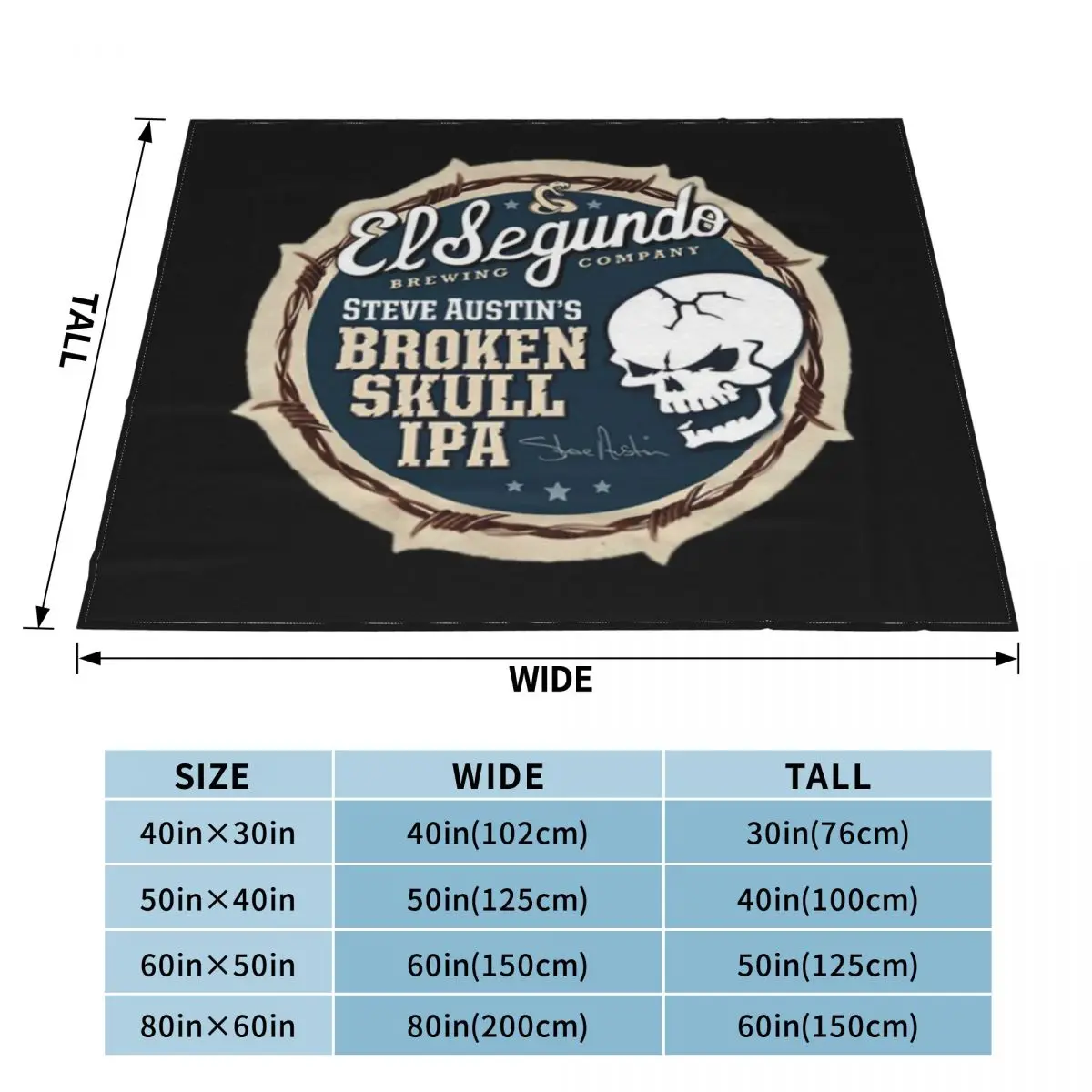 Ультрамягкое одеяло из микрофлиса Broken Skull Ipa