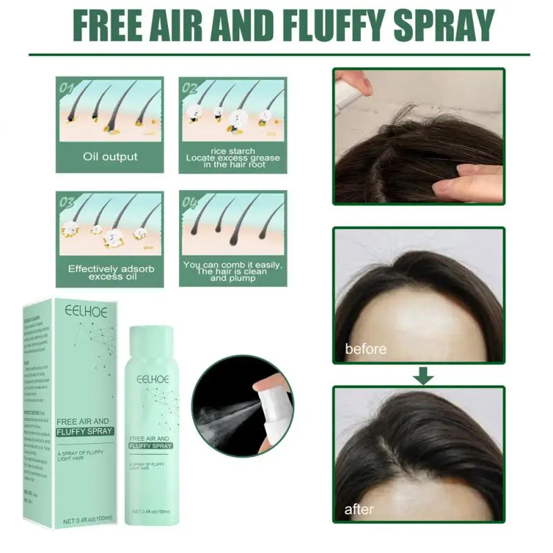 

Refreshing Dry Hair Care Spray Free-wash Fluffing Dry Hair Spray Oil Control Clean Hairspray Remove Greasy Show Volume Spray