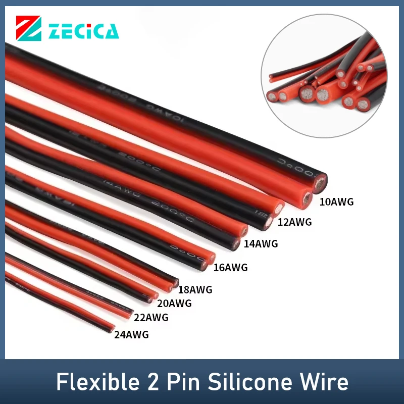 

Силиконовый провод 2-х контактный 30-8 AWG