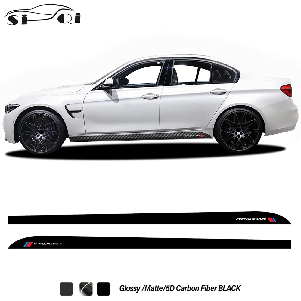 

5D Carbon Fiber Vinyl Car Door Side Skirt Stripes Sticker Body Decal For BMW M3 F80 G80 CS GTR M Performance Accessories