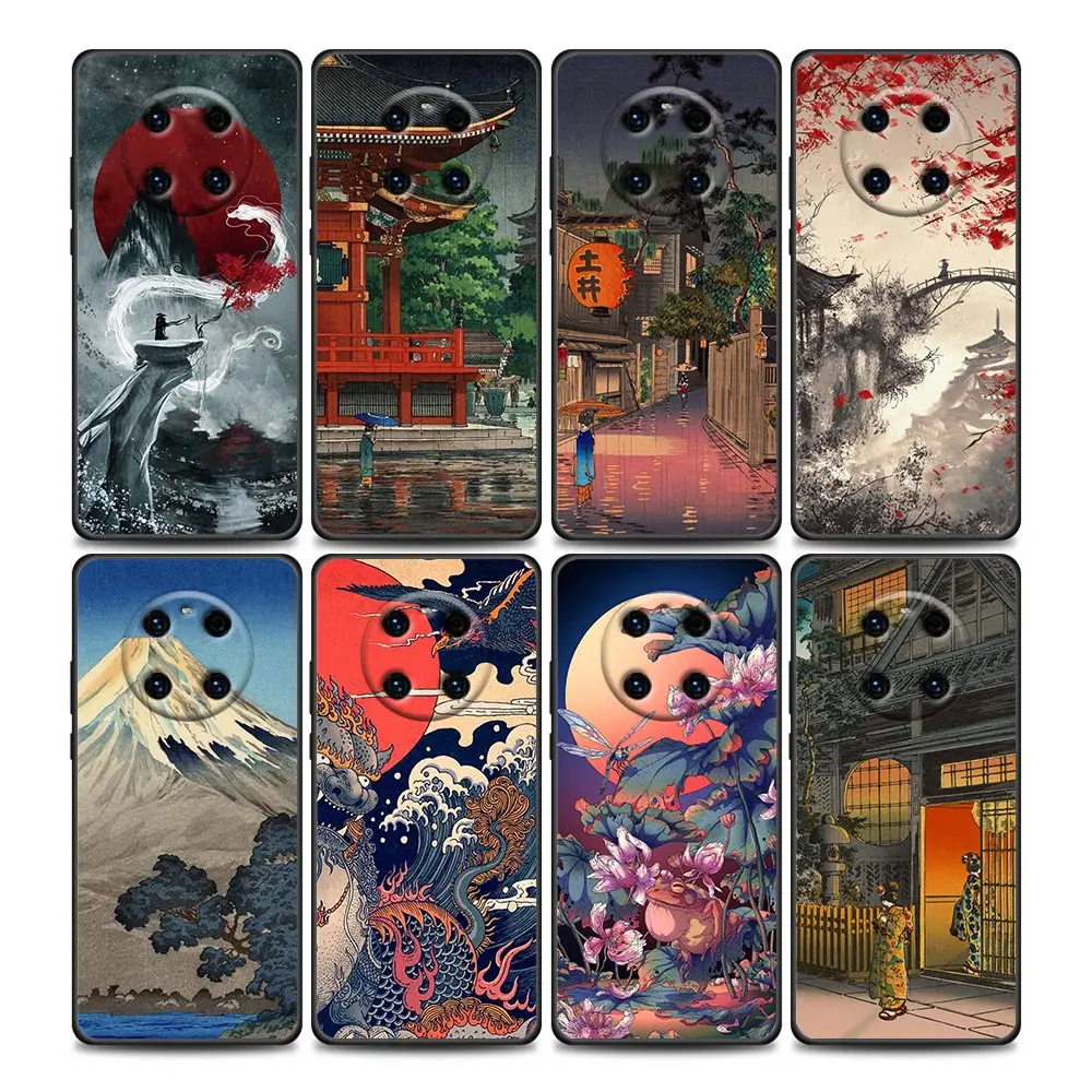 

Japanese Style Art Ukiyo-e Phone Case for Huawei Y6 Y7 Y9 2019 Y5p Y6p Y8s Y8p Y9a Y7a Mate 10 20 40 Pro RS Soft Silicone