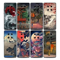 japanese style art ukiyo e phone case for huawei y6 y7 y9 2019 y5p y6p y8s y8p y9a y7a mate 10 20 40 pro rs soft silicone