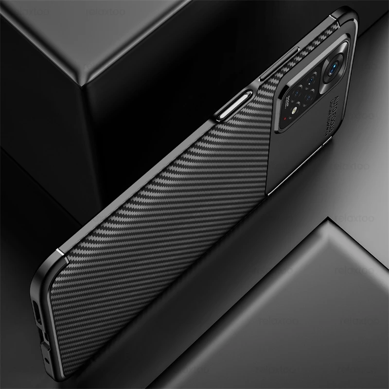 Redmy Note11 Case Matte Carbon Fiber Back Cover for Redmi Note 11 Pro Not S 11S Note11S 4G Soft Silicone Shockproof Coque |