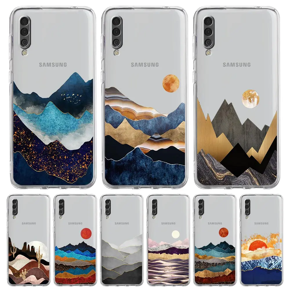 

Hand Painted Scenery Phone Case For Samsung Galaxy A50 A70 A20 A30 A40 A20E A10 A10S A20S A02S A12 A22 A32 A52S A72 Clear Cover