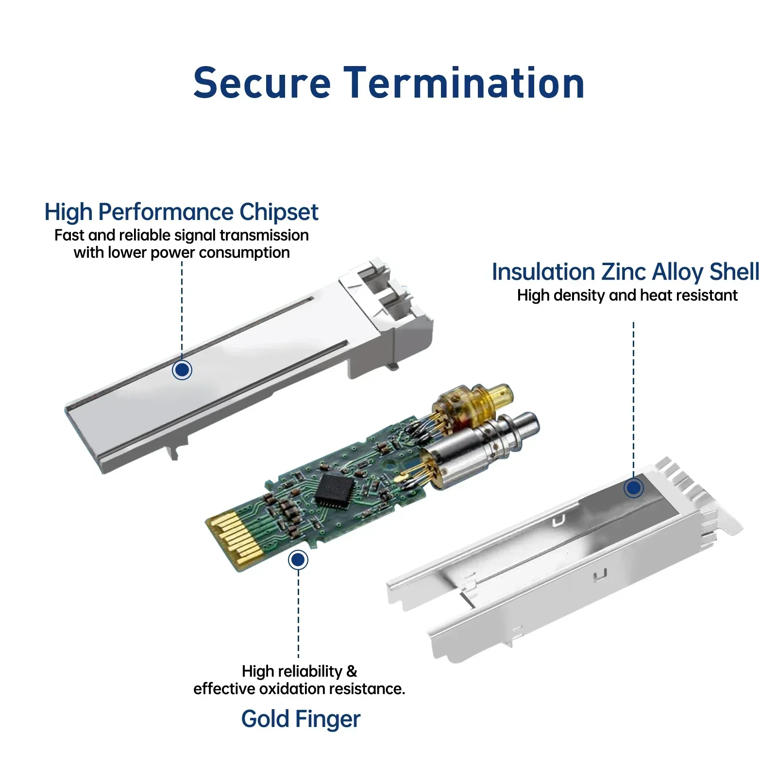 Фото ZoeRax 10G SFP+ одномодовый LC дуплексный модуль приемопередатчика 1310 нм 10 км DDM оптоволоконный модуль для Cisco TP-Link Ubiquit и Othe №4
