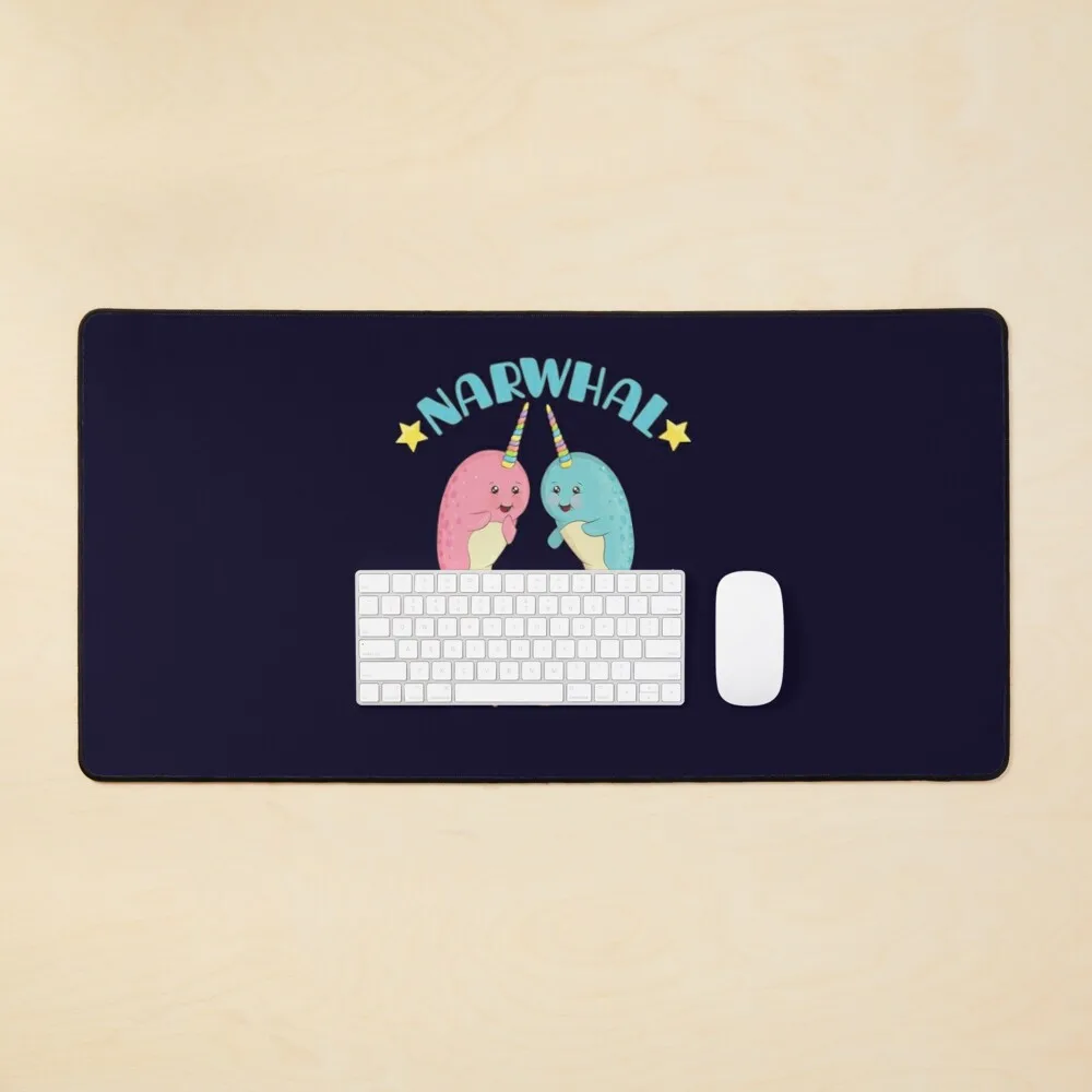 

Коврик для мыши Narwhal Team, игровые коврики для мыши, большой нескользящий Настольный коврик для офиса и дома