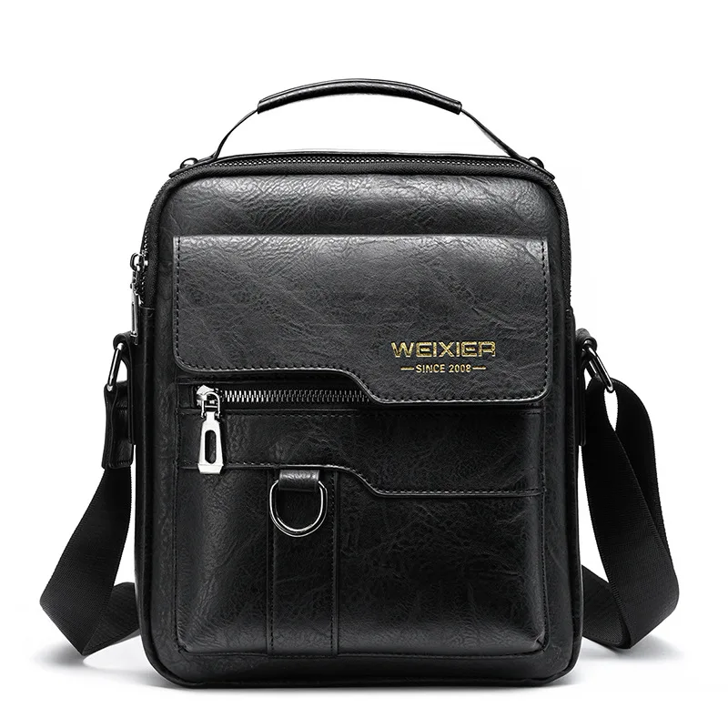 Crossbody Men's single shoulder Bag Vintage leather men travel business casual leather messenger bag