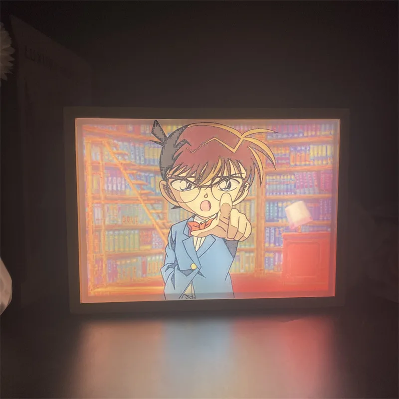 

Detective Conan Lighting Painting Gray Original Ai An Room Through Anime Hand-made Three-color Sunshine Usb Night Light