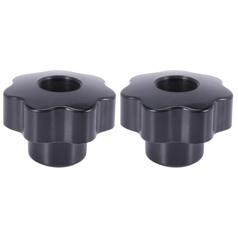 

2X M10 10Mm Dia Thread Black Plastic Star Head Clamping Knob Grip