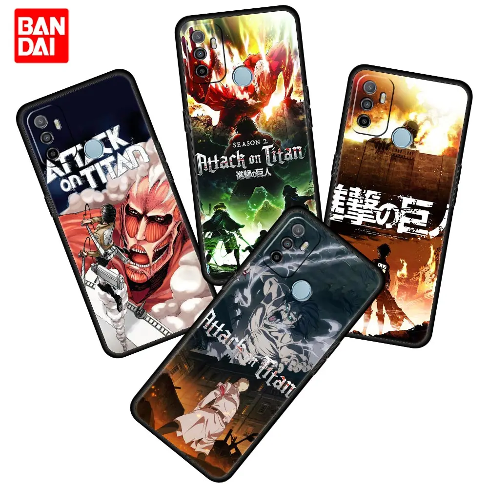 

Attack On Titan Poster Anime Manga Case for Oppo A53 A52 A3s A12 A9 A15 A31 A54 A74 A93 A94 F5 Find X2 Pro Lite Silicone Black