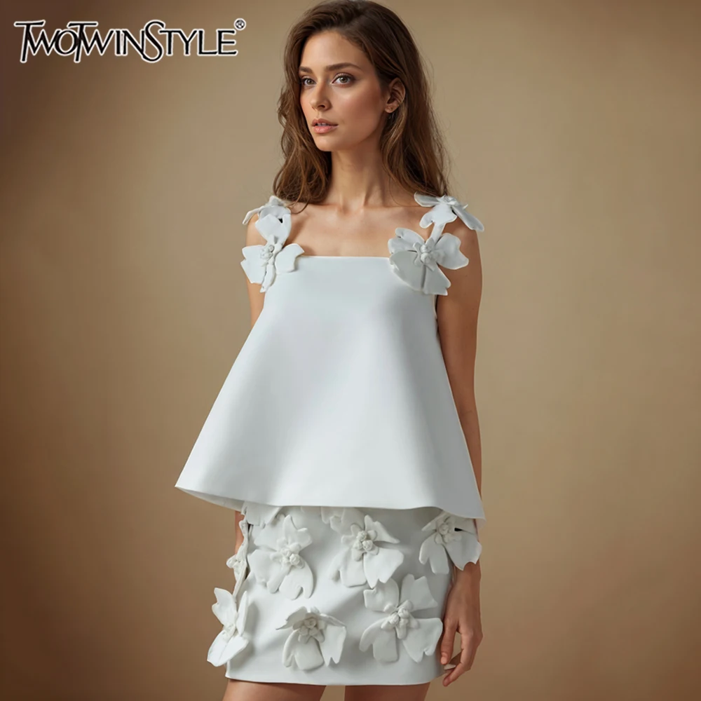 Женский комплект из двух предметов TWOTWINSTYLE элегантный однотонный костюм с