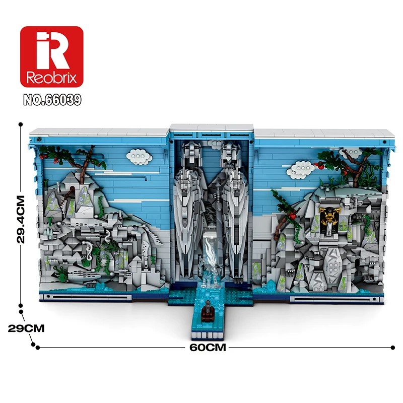 Новый природный пейзаж подставки для книг модель MOC каменная статуя Бога