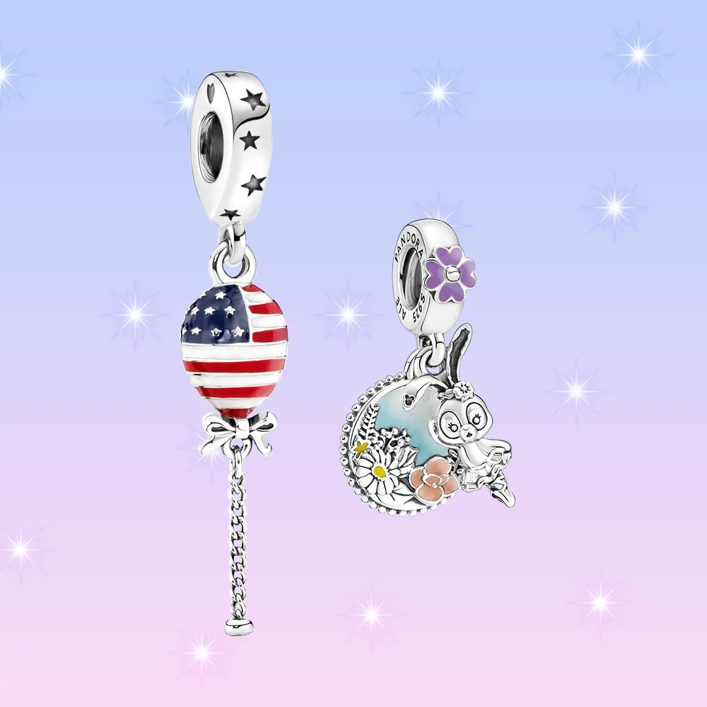 Pandora 925 Silver Stars, Strihear & Bow Balloon Dangle Charm, Cute and Sweet Jewelry Accessrespiration for Women Bracelet, DIY Executive