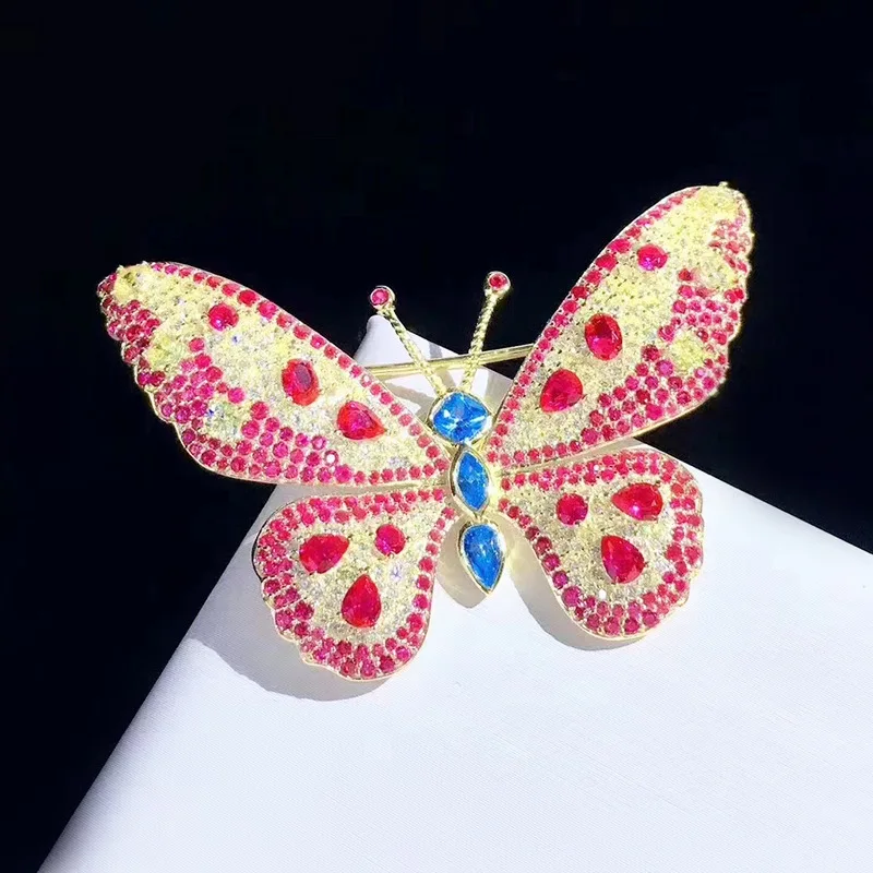 

ZOCA 925 Sterling Silver Fancy Color Butterfly Brooch For Woman Luxury Designer Brooches For Women's Clothing Wholesale