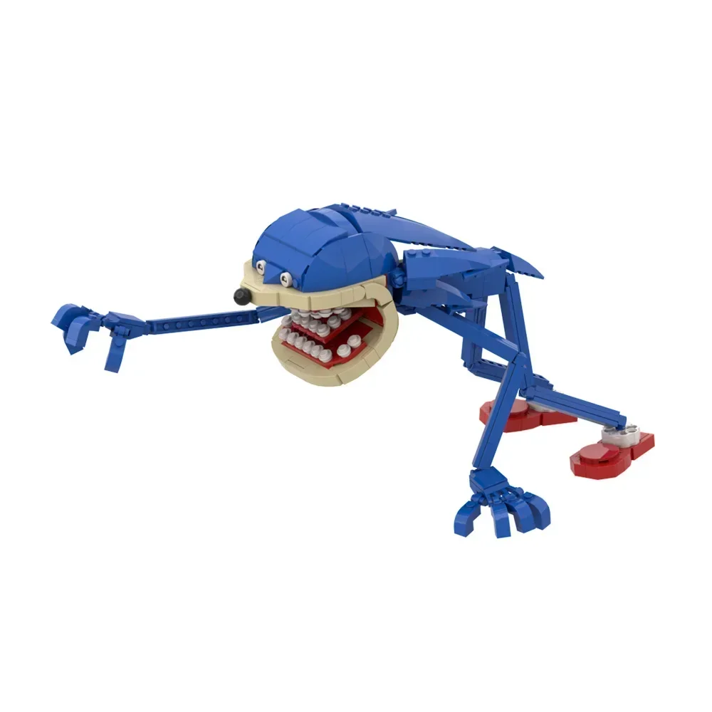 Фото Gobricks MOC Синий Ежик Соника Строительные Блоки Модель Ужасы Игра Синий Ежик Фигурка Сборка Кирпичи Подарок на Хэллоуин №1