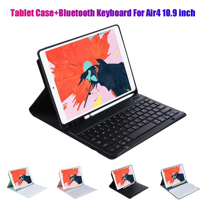 

Tablet Case+Bluetooth Keyboard For Ipad Air4 10.9 Inch Flip Case Leather Case Tablet Stand