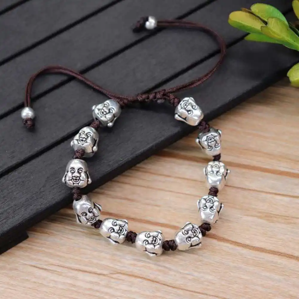 

Lucky Tibet Silver Woven Bracelet Yoga Buddhism Cuff Inspiration Souvenir Calming Seven Chakras Chakra Restore Easter Wristband