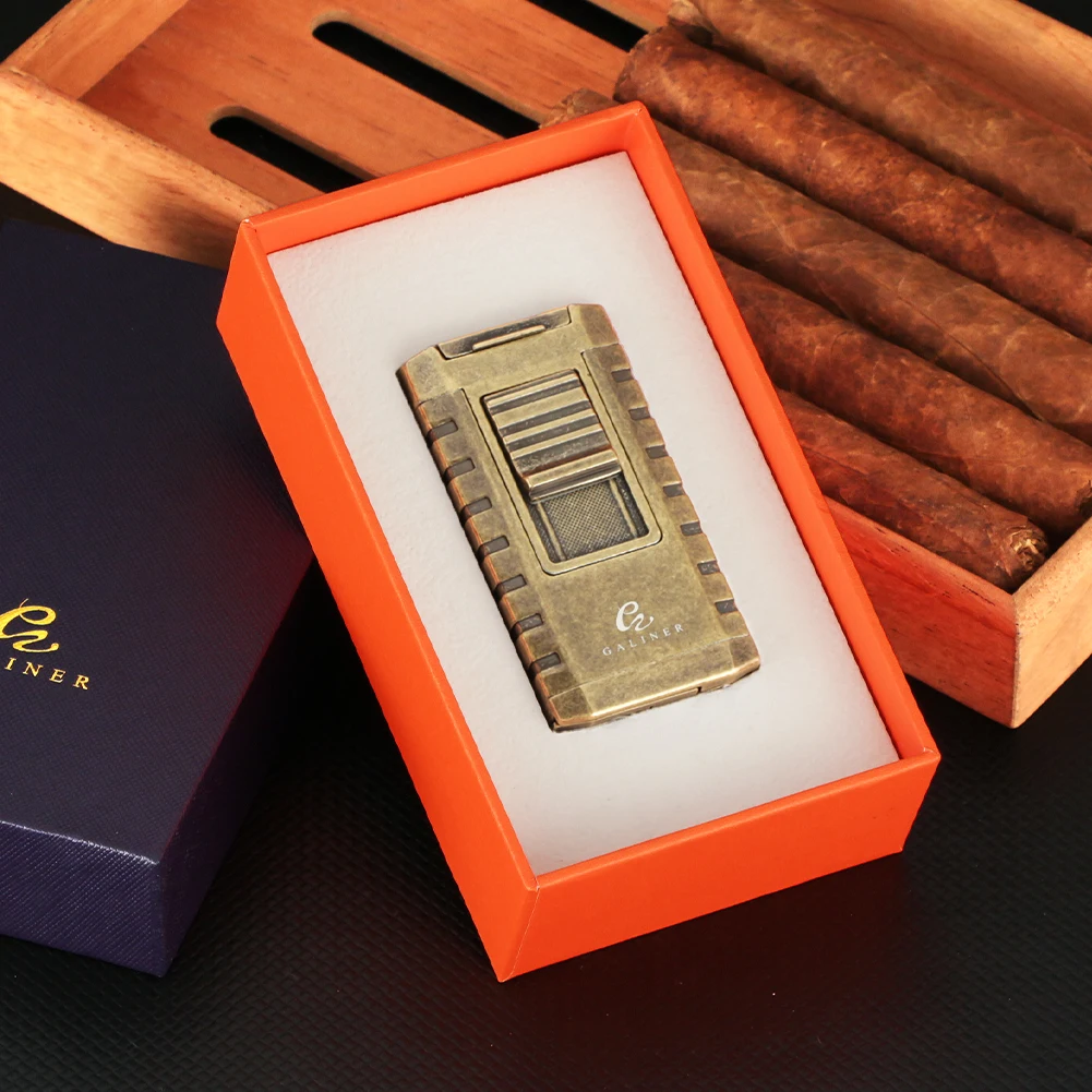 GALINER винтажная зажигалка для сигар металлическая 3-факел газовые зажигалки с