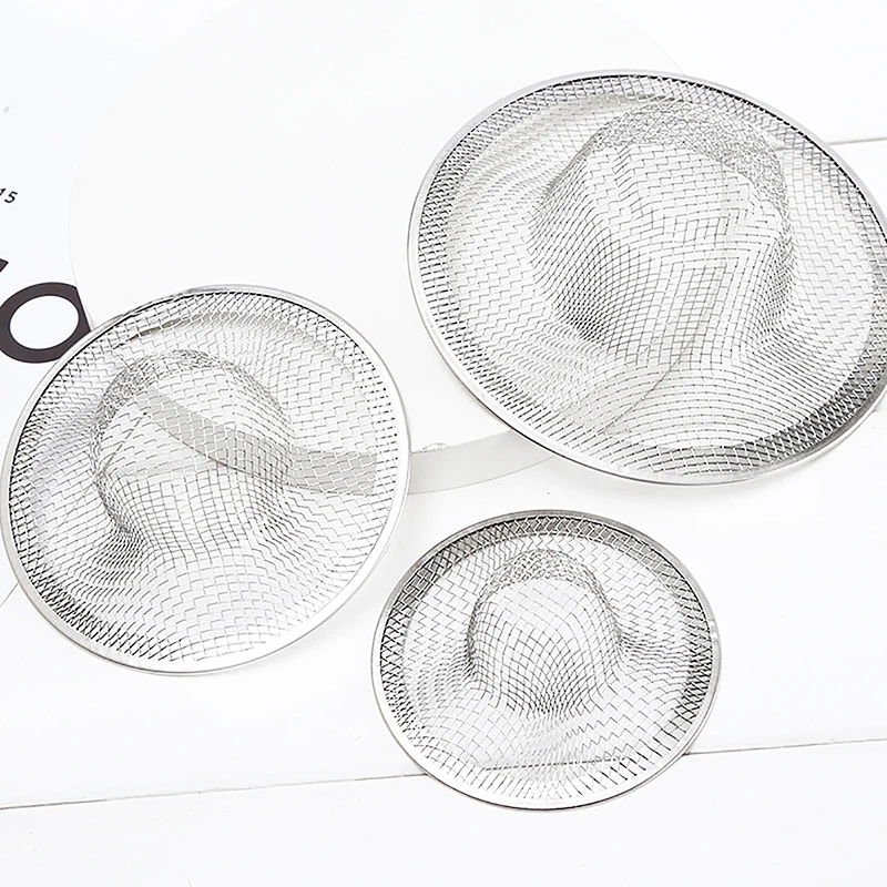

2pcs Stainless Steel Bathroom Drain Filter Net Screening Sink Drain Strainer Shower Hair Catchers Stoppers Kitchen Accessories