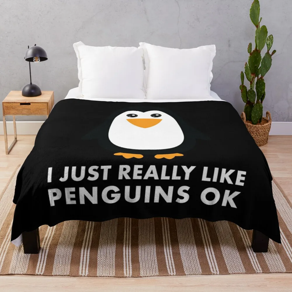 

Penguin Throw Blanket Adorable Super Soft Extra Large Fleece Blankets for Girls Boys Adults Teen Kids for Bed Crib Couch