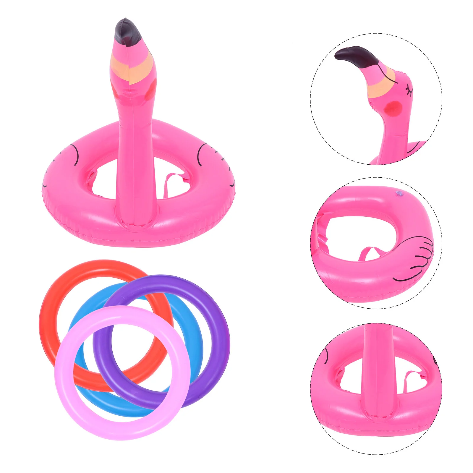 

2 Sets Ferrule Flamingo Tossing Toy Throwing Ring Game Inflatable Pool Toys Summer Kids Swimming Pvc Funny Banquet Outdoor