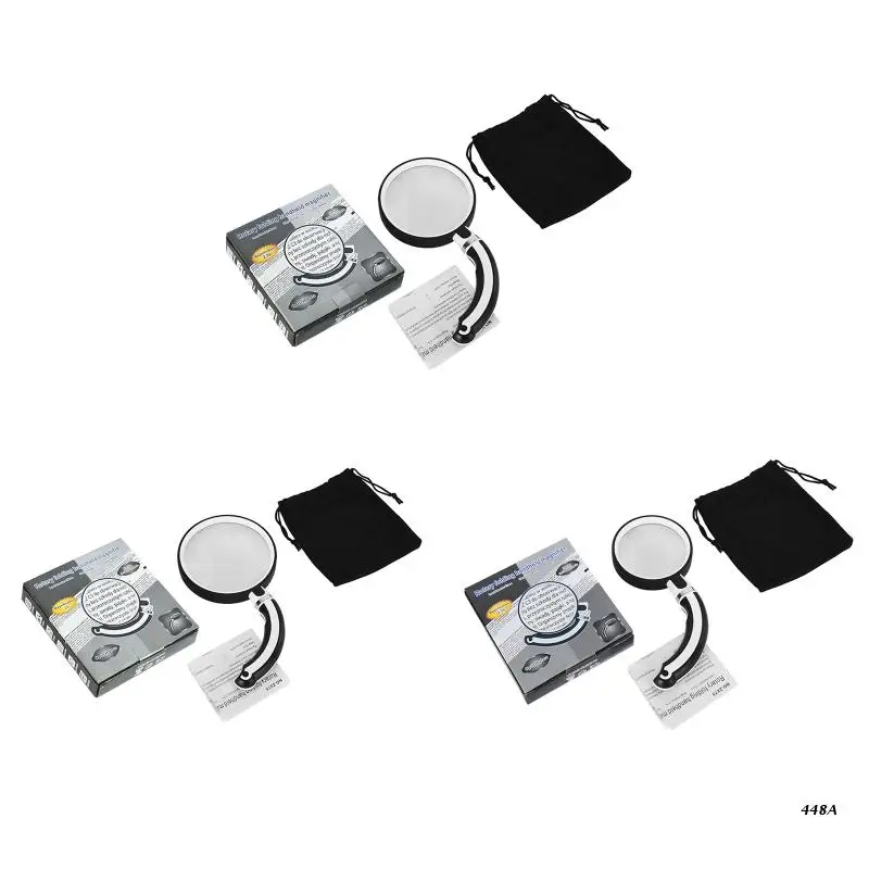 

Ручная лупа, вращающееся увеличительное стекло с резиновой ручкой для чтения карт