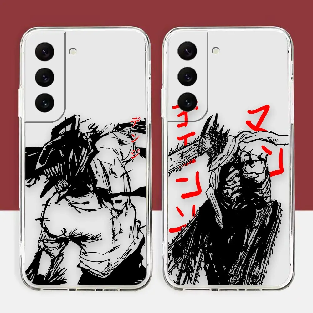 

Clear Phone Case For Samsung Galaxy S22 S21 S20 FE S10 NOTE 10 A12 A10 J7 J6 PLUS ULTRA 5G Case Anime Power Chainsaw Man Comics