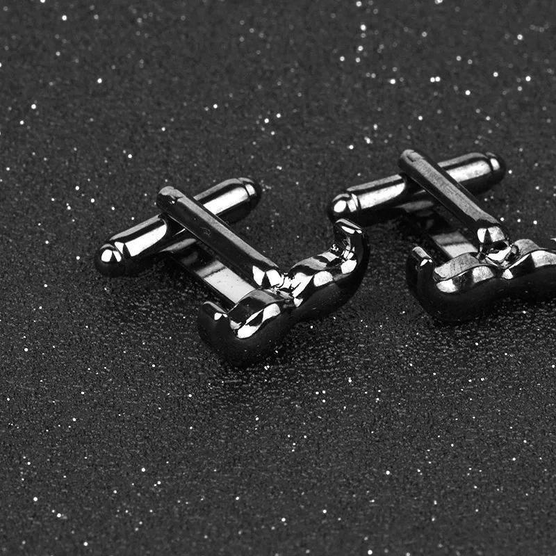 Запонки с усами Tash Волосы на губах Черная борода Манжеты пуговицами Подарок отцу