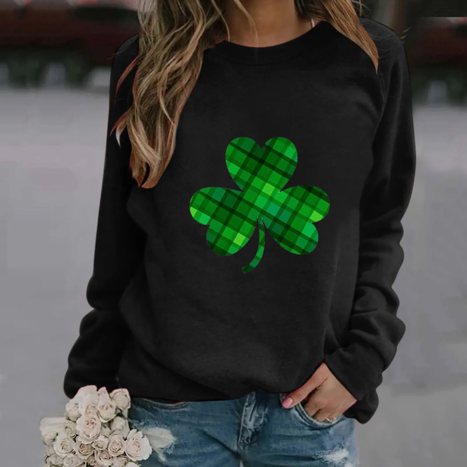 

Sweatshirt Hoodie Women Women's Top Cute Printed T-shirt Long Sleeve Turtleneck Casual Round Neck Fashionable Sweatshirts Women