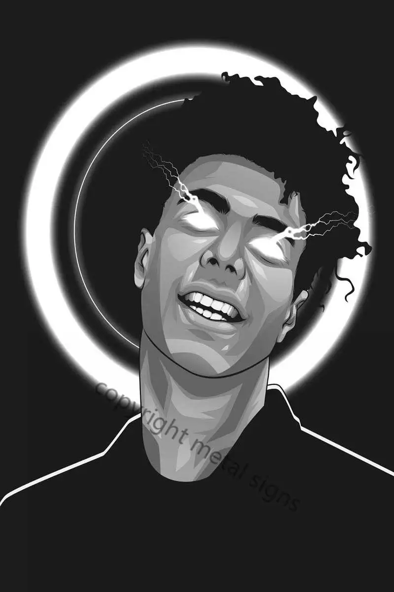 

Blueface неоновый рэпер в стиле ретро, винтажная металлическая вывеска, жестяные таблички, Настенный декор, неоновая вывеска для клуба, мужской ...