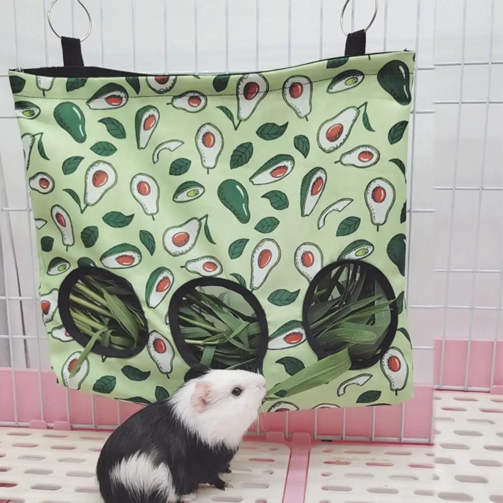 

Rabbit Hay Feeder 3/2 Hole Rabbit Hay Bale Hay Grass Storage Bag With Hanging Hook Animal Feeder Bag Support Dropshipping
