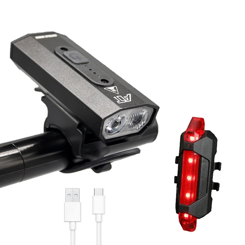 

Bicycle Light Car Night Riding Strong Light Flashlight USB Charging Far And Near Light 2T6 Highlight