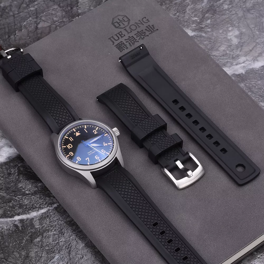 Premium Grade Diving Watchbands 20mm 22mm Sliding Locking Quick Release Rubber Watch Strap Waterproof For Men Women