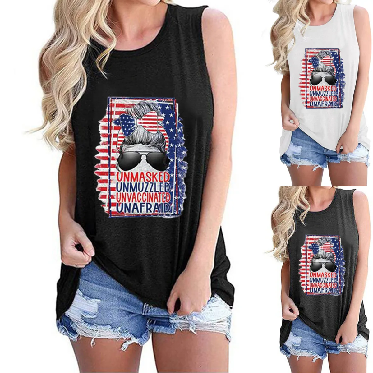 

Unmasked Women's Tank Clothes Sleeveless t-shirt Casual Summer Vest Fashion Women Ladies Sexy Daily Shirts Ladies Top