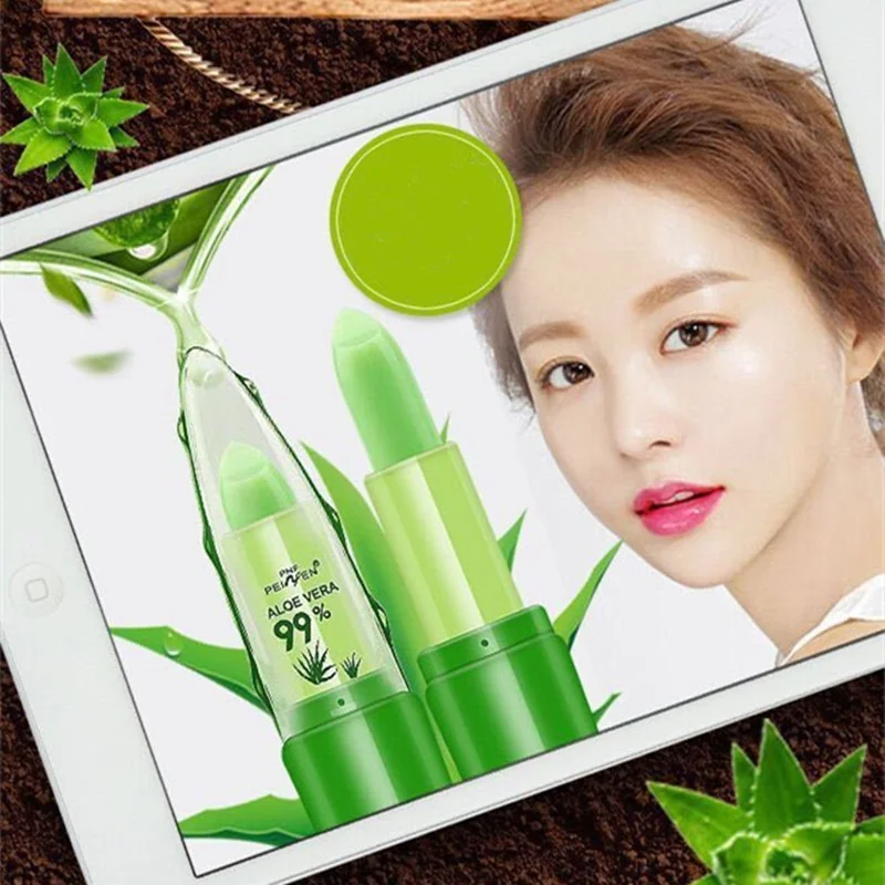 Натуральная губная помада с алоэ вера натуральная Увлажняющая меняющая цвет при