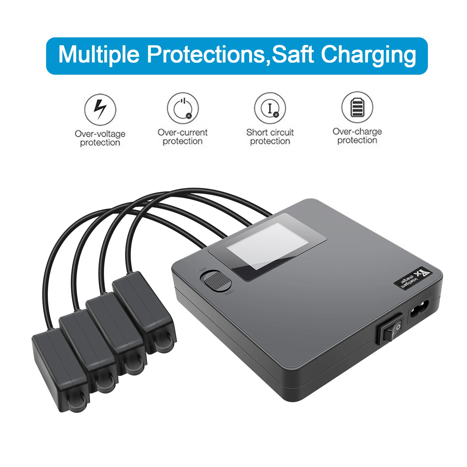 6 in 1 Digital display Battery Charger for DJI Mavic Mini 3 Pro Drone Battery Charging Hub Fast Smart Battery Charger with USB