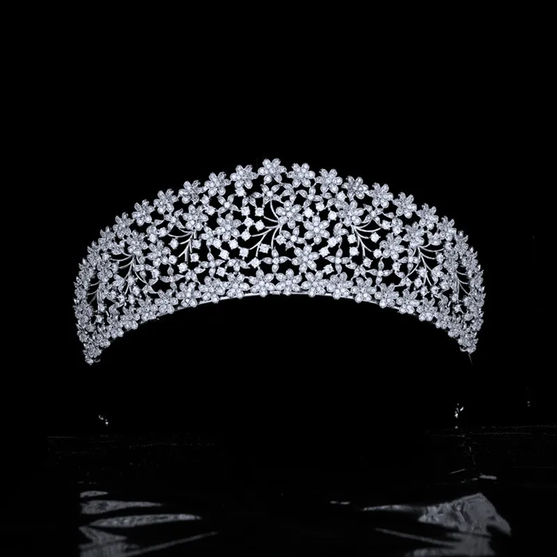 

Full Zircon Floral Crown Forest Series Wedding Bridal Tiara Headdress Model Princess Wedding Hair Jewelry Accessories HQ0499