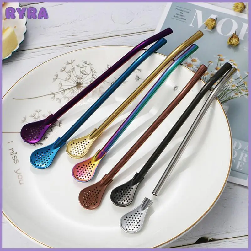 

Tea Leaky Drinking Straw Straw Leaky Spoon 304 Stainless Steel High Guality Mirror Polishing Drinking Straw Filter Detachable