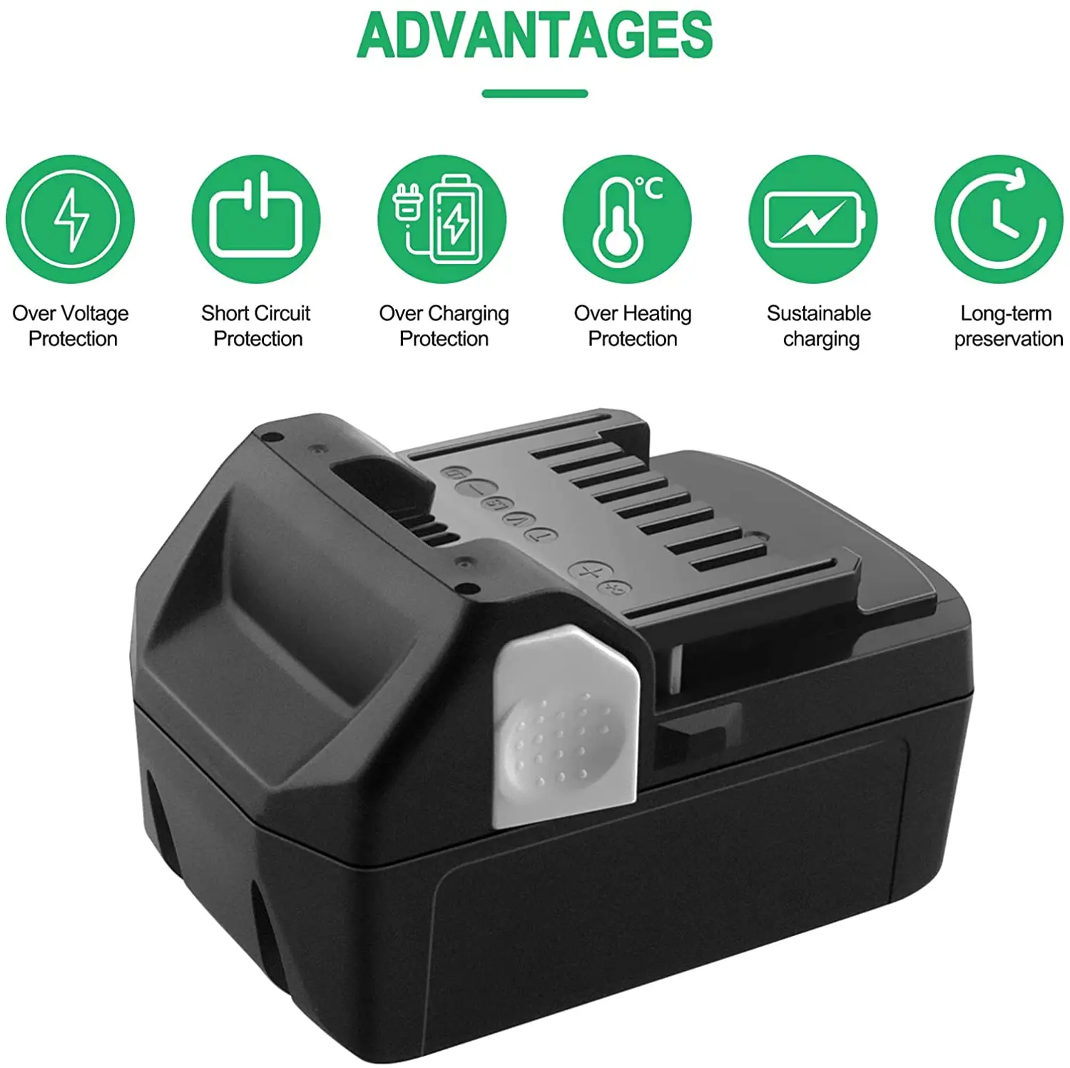 

18V 6.0Ah Lithium ion Rechargeable Cordless Drill Power Tool battery for Hitachi/Hikoki BCL1815 EBM1830 BSL1840 BSL1850 Battery