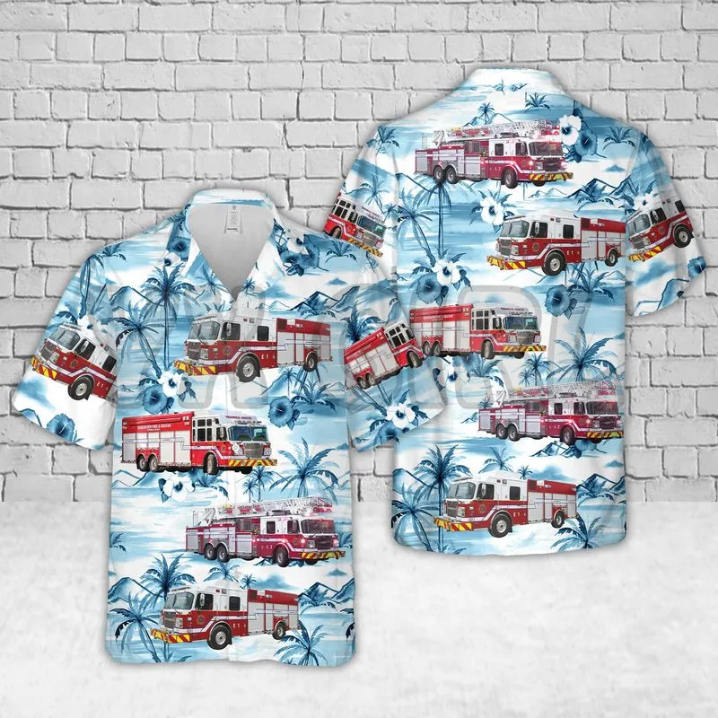 Summer Shirts Canada Surrey Fire Hall  3D All Over Printed Hawaiian Shirt Men's For Women's Harajuku Casual Shirt Unisex