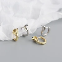 925 sterling silver ear buckle snake cobra huggies earrings round small hoop earrings for women simple fashion jewelry a30