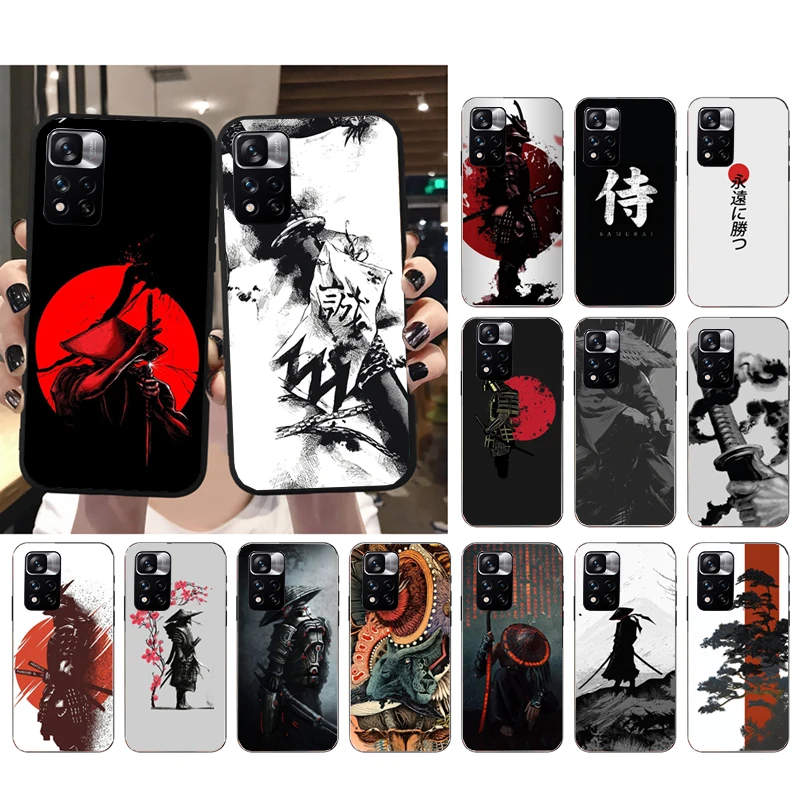 

Phone Case for Xiaomi Redmi Note 12 Pro 11 11S 11T Pro 10 9 Pro 10S Redmi 10 9 10C 9C Japanese samurai style Case