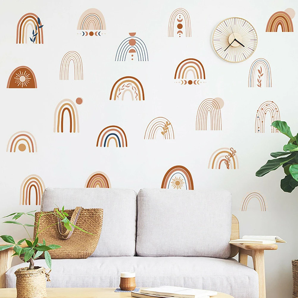 

Kids Bedroom Bathrooms Bedrooms Wall Sticker Rainbow Clouds 21 Boho Easy To Apply No Odour Non-toxic Removable